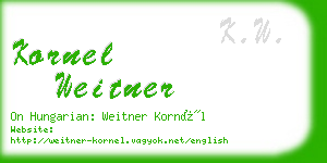 kornel weitner business card